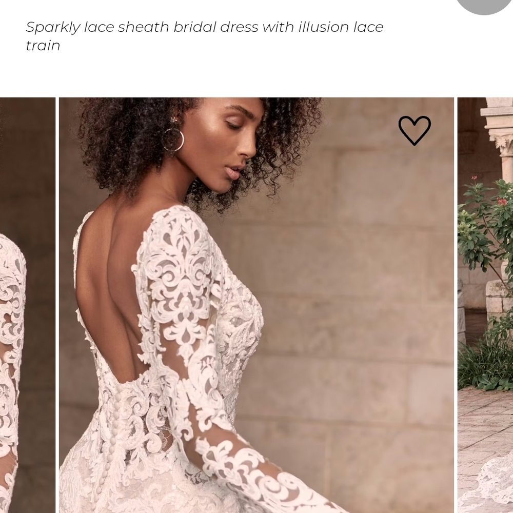 Maggie Sottero Ivory Lace Backless Bridal Gown -- Dry Cleaned & In Garment Bag